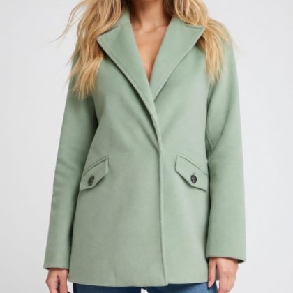 Tapado chaqueta verde agua Chiara Vestimenta. uruguay