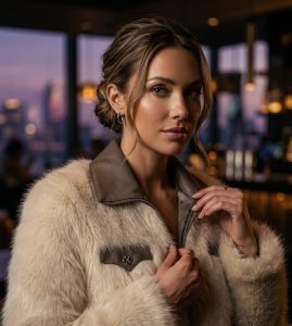 Chaqueta de piel y cuero Chiara